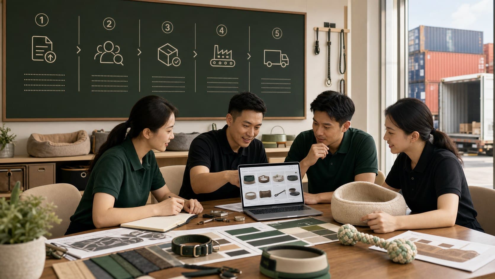 Sourcing team reviewing a buyer project